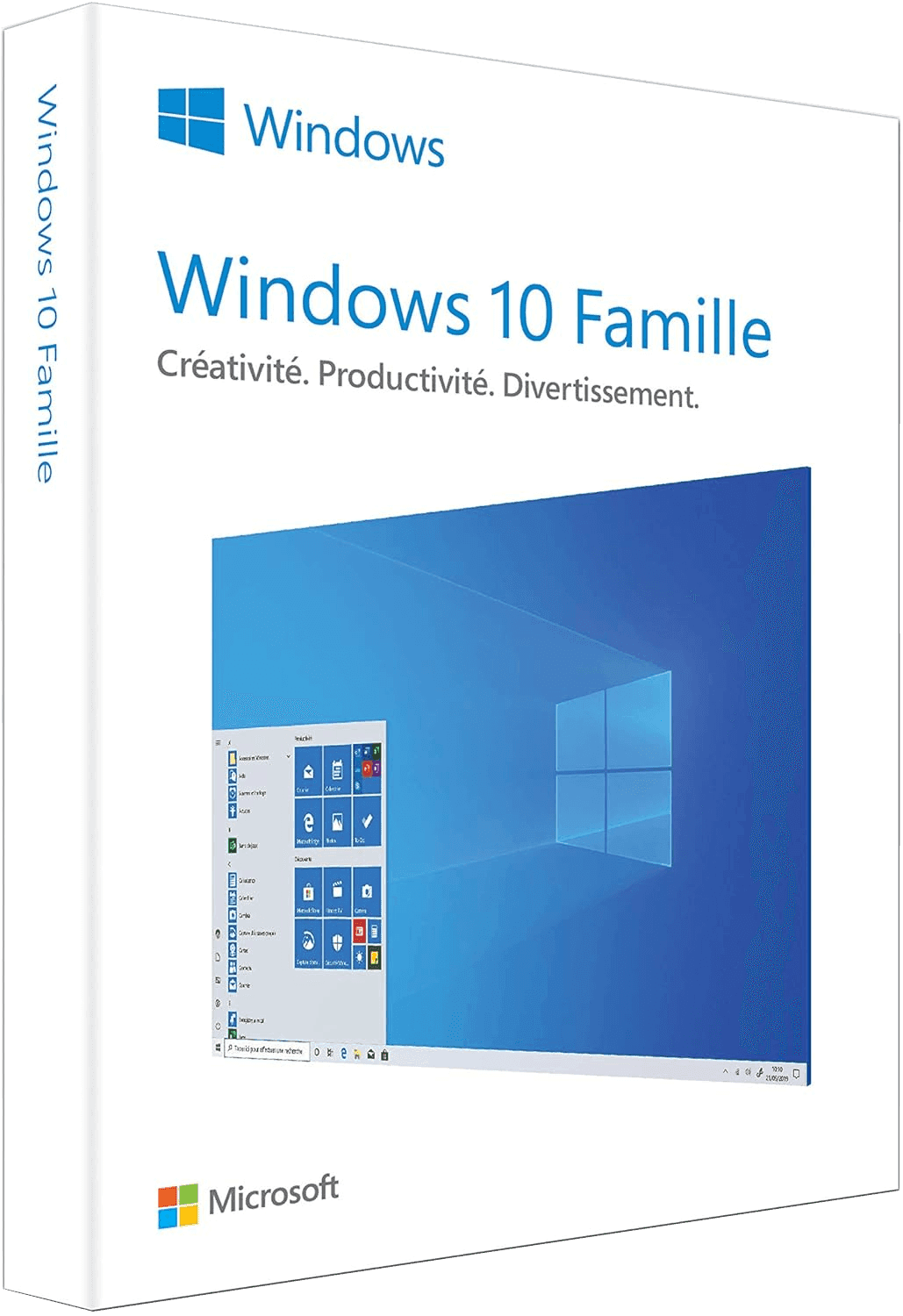 Microsoft Windows 10 Famille | 32-64 Bits | 1 PC | Téléchargement